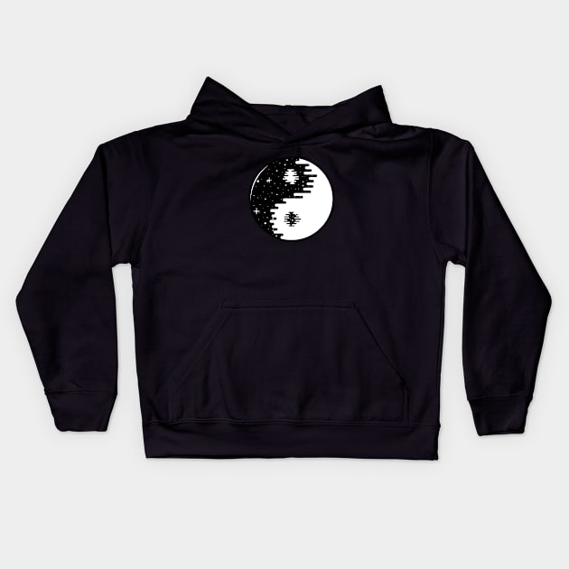 Spacey Yin Yang Kids Hoodie by Pyier